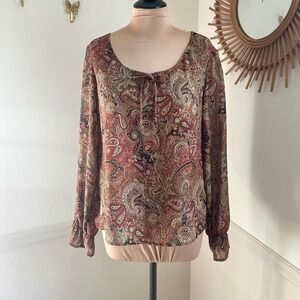 Vintage Notations Paisley Y2K 70s Blouse